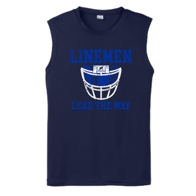 LINEMEN LEAD THE WAY (Royal) - Muscle T-Shirt