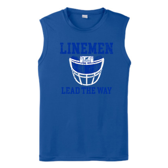 LINEMEN LEAD THE WAY (Royal) - Muscle T-Shirt
