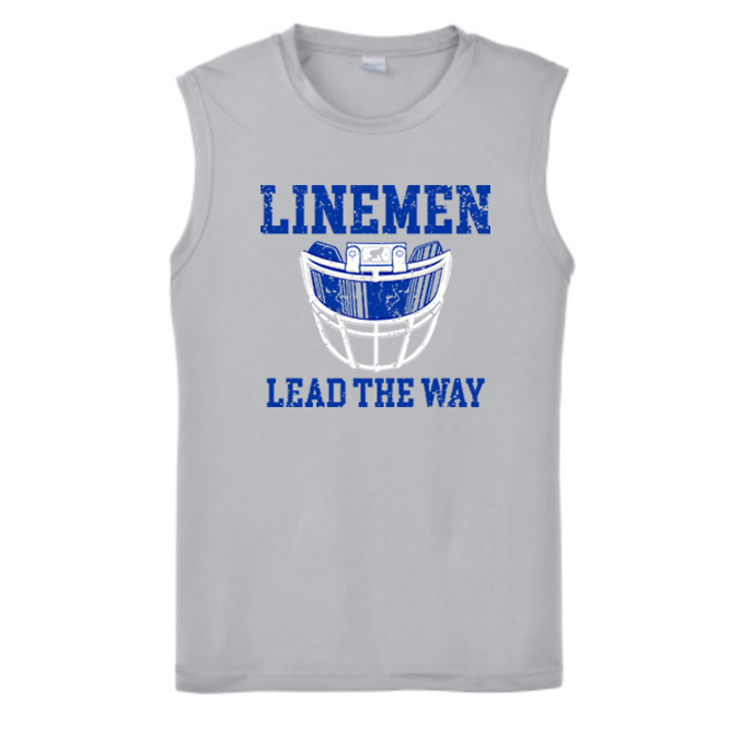 LINEMEN LEAD THE WAY (Royal) - Muscle T-Shirt