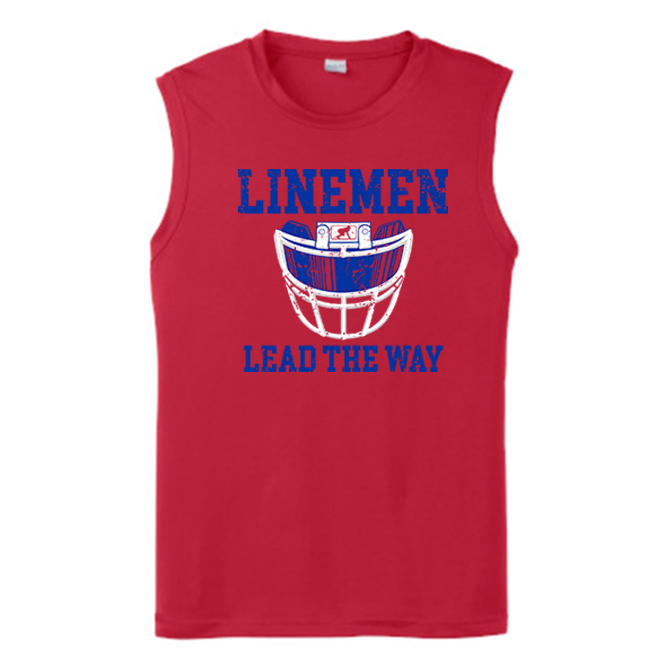 LINEMEN LEAD THE WAY (Royal) - Muscle T-Shirt
