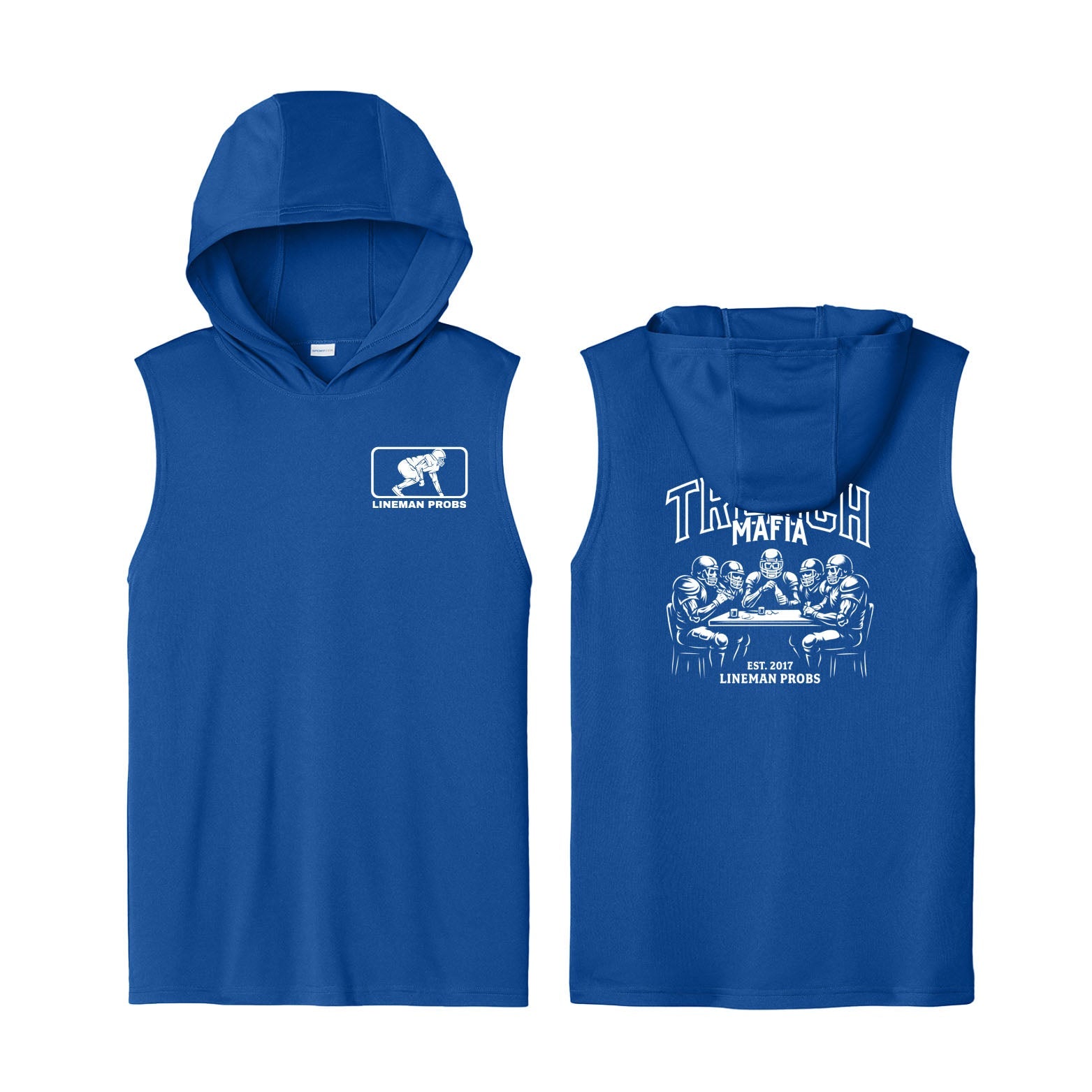 BIG BONED - TRENCH MAFIA (White) - Hooded Muscle Tee