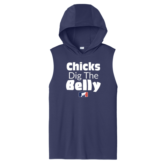 CHICKS DIG THE BELLY - Hooded Muscle Tee