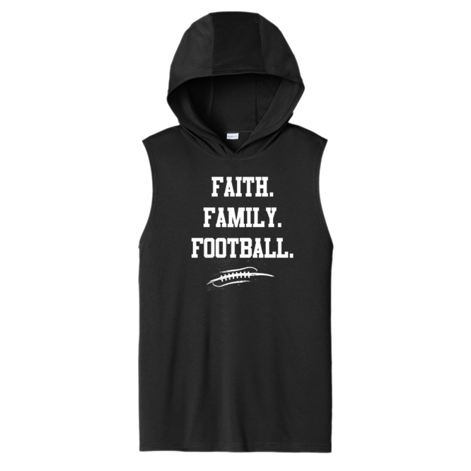 FAITH FAMILY FOOTBALL - Hooded Muscle Tee