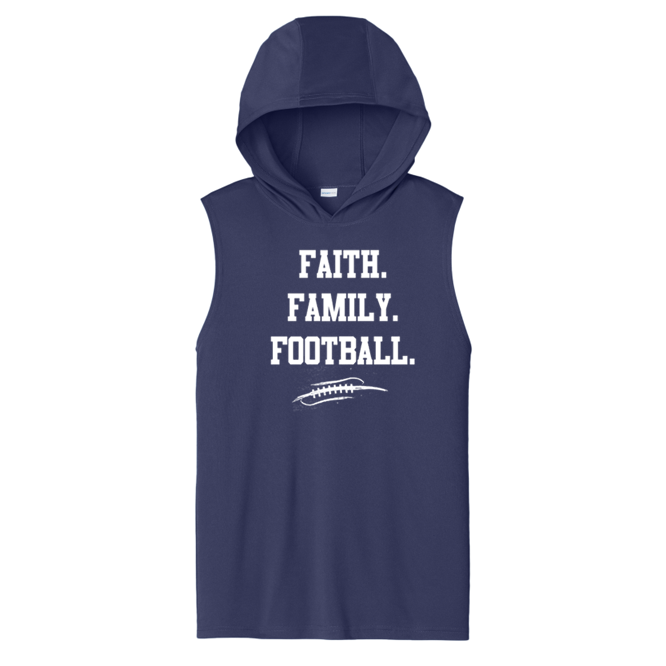 FAITH FAMILY FOOTBALL - Hooded Muscle Tee