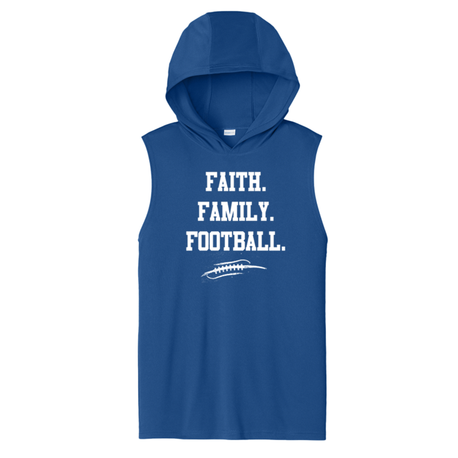 FAITH FAMILY FOOTBALL - Hooded Muscle Tee