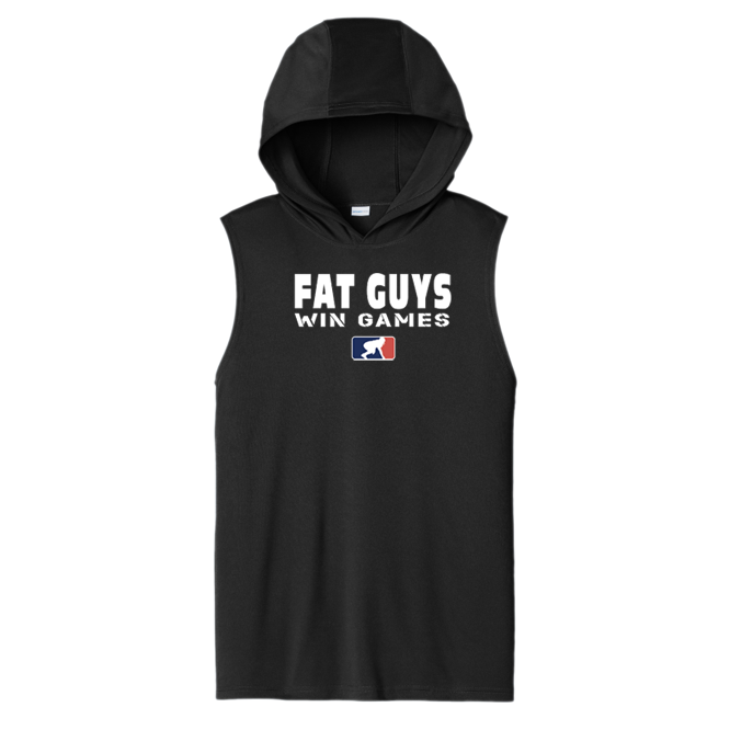 FAT GUYS WIN GAMES - Hooded Muscle Tee