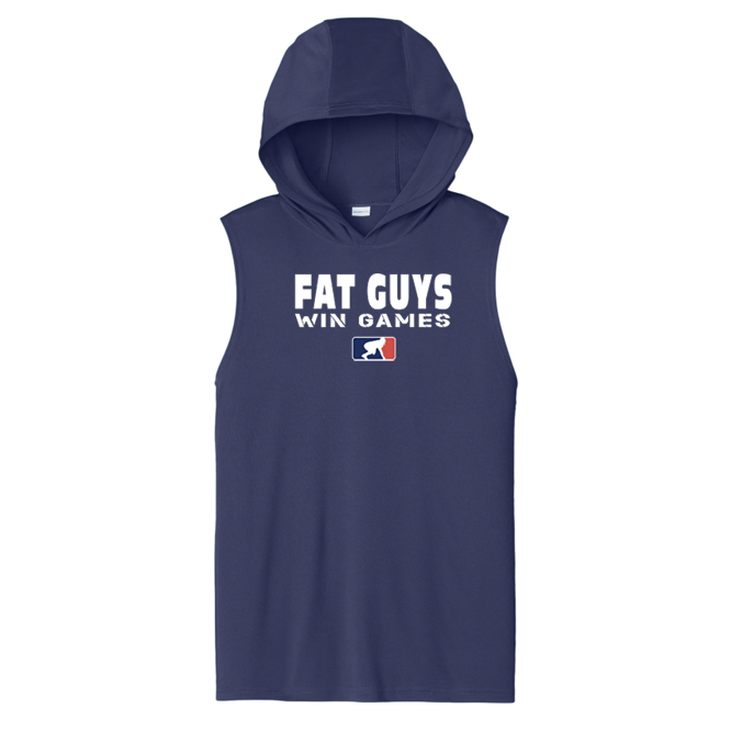 FAT GUYS WIN GAMES - Hooded Muscle Tee