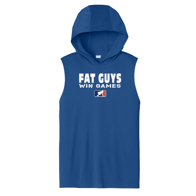 FAT GUYS WIN GAMES - Hooded Muscle Tee