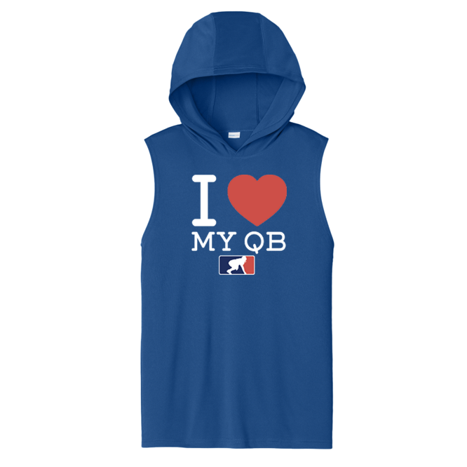 I <3 MY QB - Hooded Muscle Tee