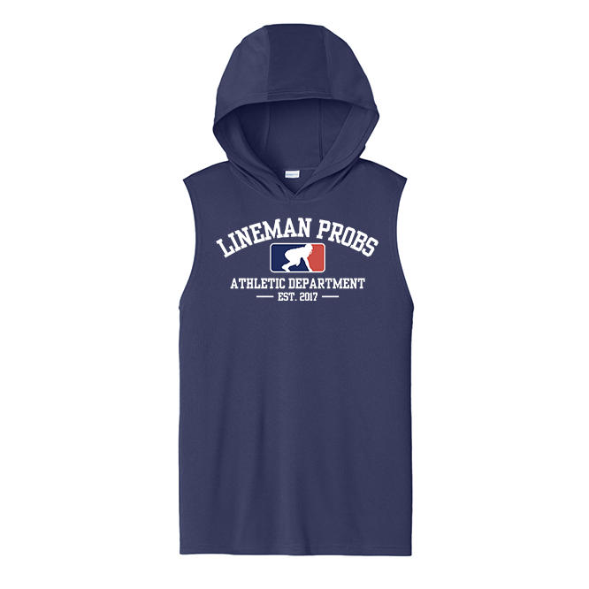 LINEMAN PROBLEMS ATHLETIC DEPARTMENT - Hooded Muscle Tee