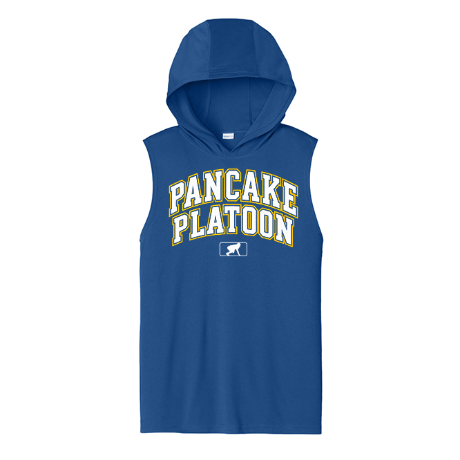 PANCAKE PLATOON (Collegiate) - Hooded Muscle Tee