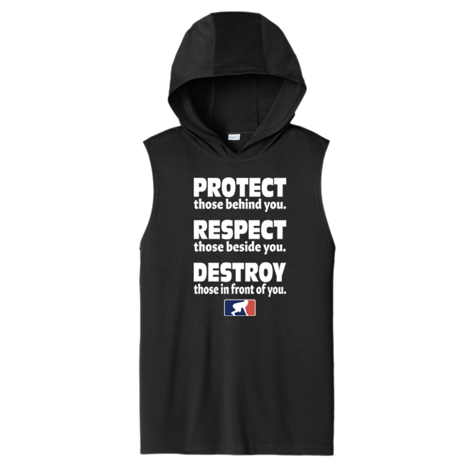 PROTECT RESPECT DESTROY - Hooded Muscle Tee