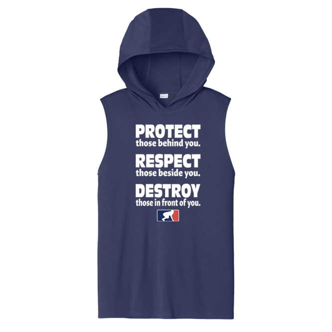 PROTECT RESPECT DESTROY - Hooded Muscle Tee