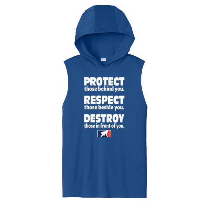 PROTECT RESPECT DESTROY - Hooded Muscle Tee