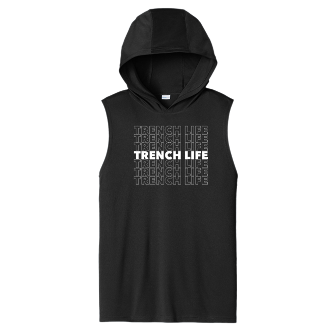 TRENCH LIFE - Hooded Muscle Tee