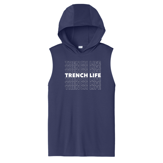 TRENCH LIFE - Hooded Muscle Tee