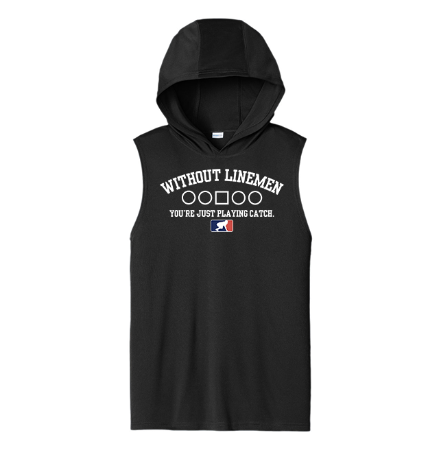 WITHOUT LINEMEN X - Hooded Muscle Tee