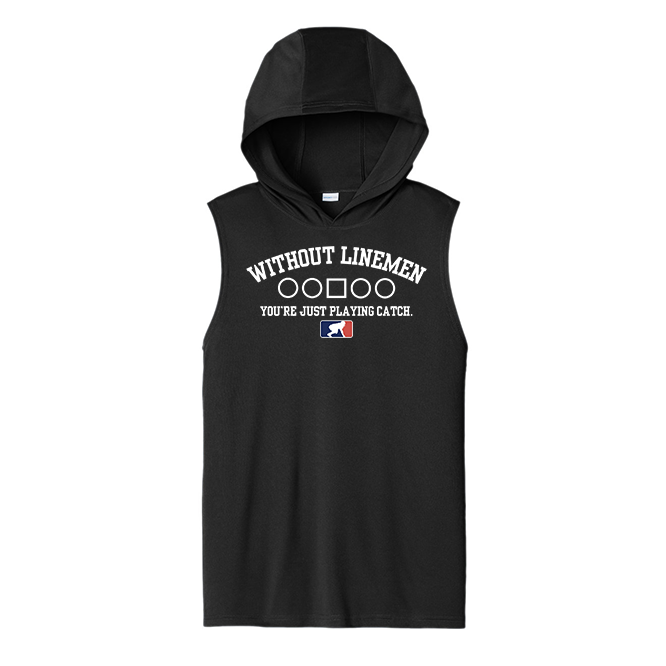 WITHOUT LINEMEN X - Hooded Muscle Tee