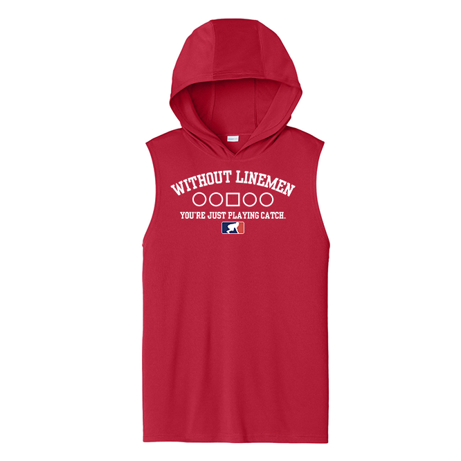 WITHOUT LINEMEN X - Hooded Muscle Tee
