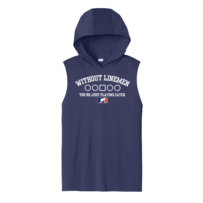 WITHOUT LINEMEN X - Hooded Muscle Tee