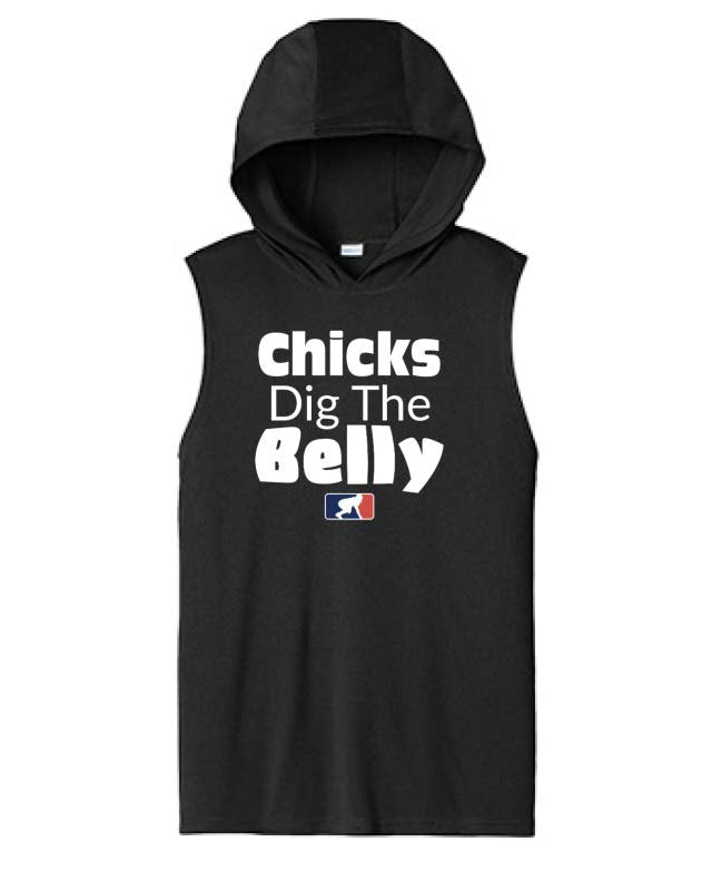 CHICKS DIG THE BELLY - Hooded Muscle Tee