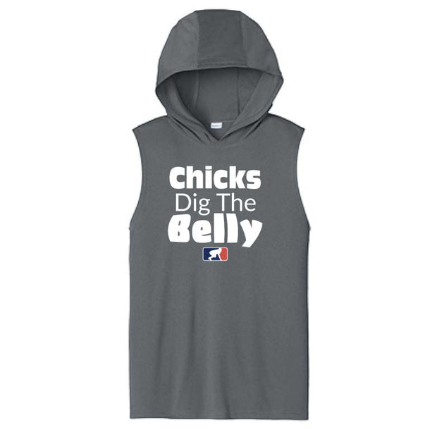 CHICKS DIG THE BELLY - Hooded Muscle Tee