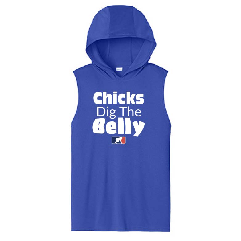 CHICKS DIG THE BELLY Hooded Muscle Tee