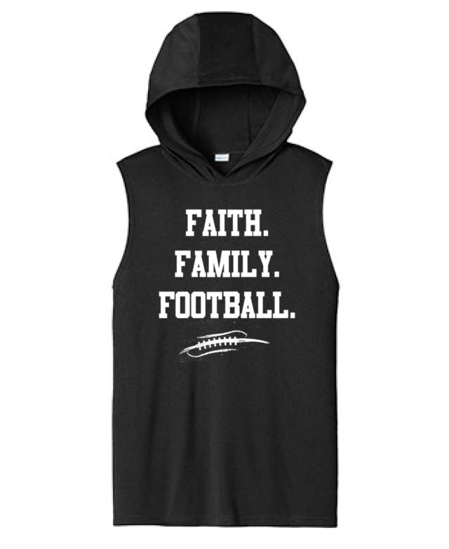 FAITH FAMILY FOOTBALL - Hooded Muscle Tee