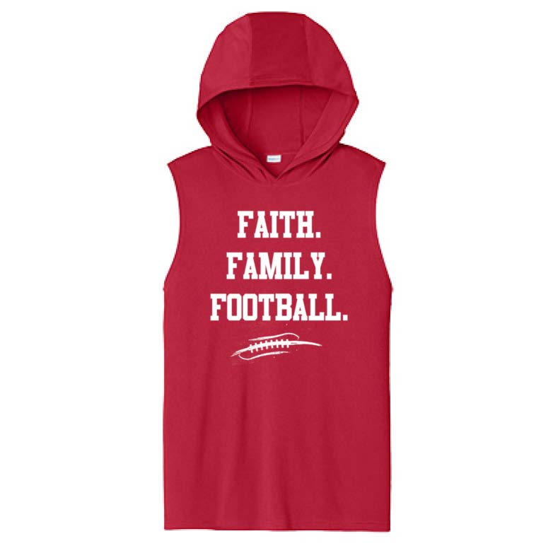 FAITH FAMILY FOOTBALL - Hooded Muscle Tee