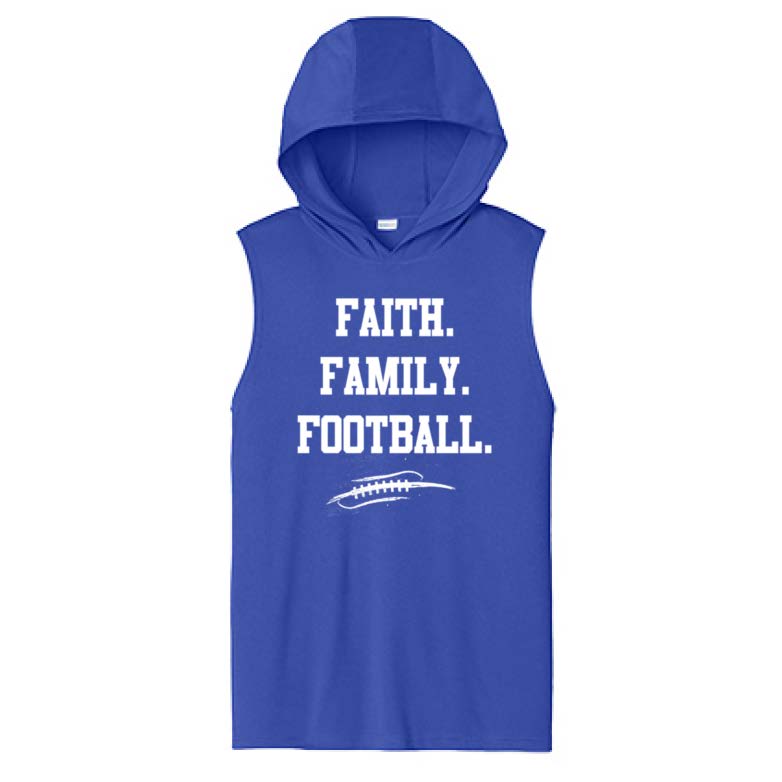 FAITH FAMILY FOOTBALL - Hooded Muscle Tee