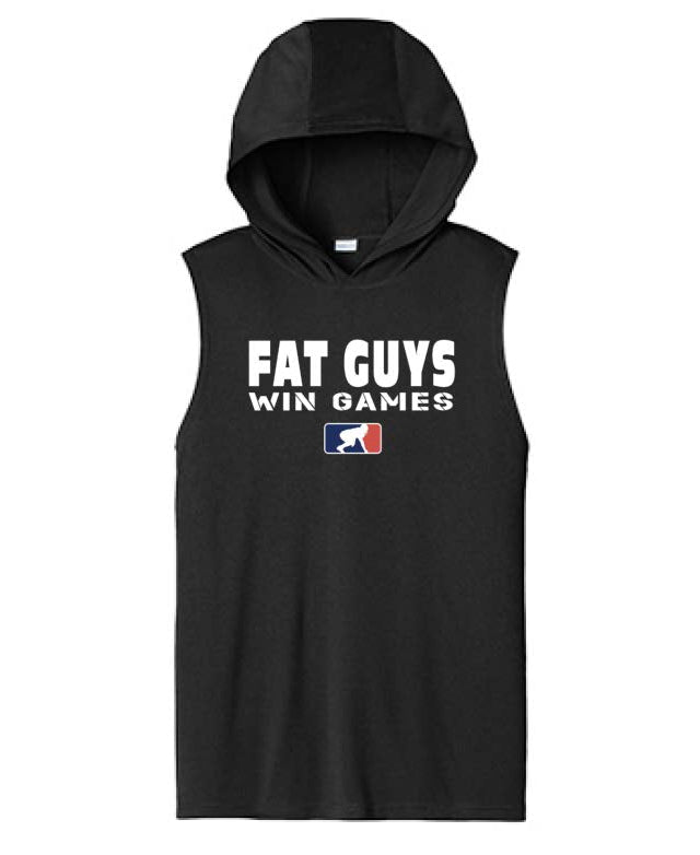 FAT GUYS WIN GAMES - Hooded Muscle Tee