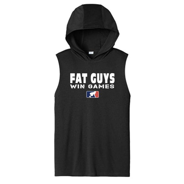 FAT GUYS WIN GAMES - Hooded Muscle Tee