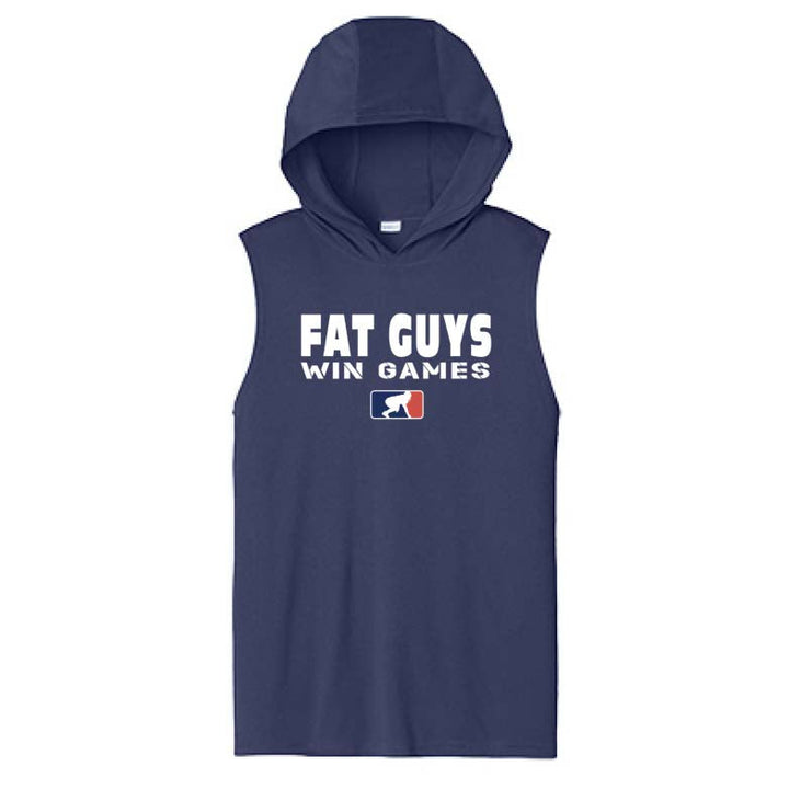 FAT GUYS WIN GAMES - Hooded Muscle Tee