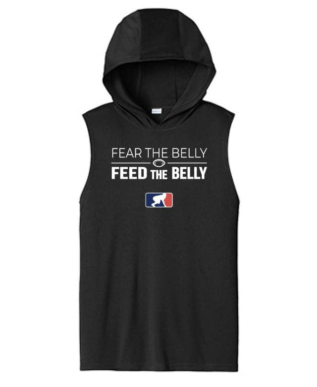 FEAR THE BELLY FEED THE BELLY - Hooded Muscle Tee