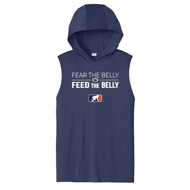 FEAR THE BELLY FEED THE BELLY - Hooded Muscle Tee