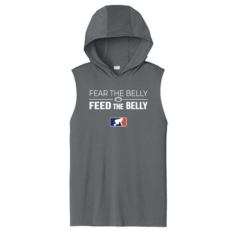 FEAR THE BELLY FEED THE BELLY - Hooded Muscle Tee