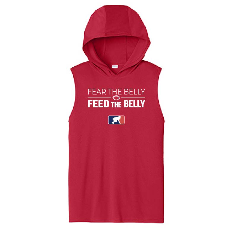 FEAR THE BELLY FEED THE BELLY - Hooded Muscle Tee