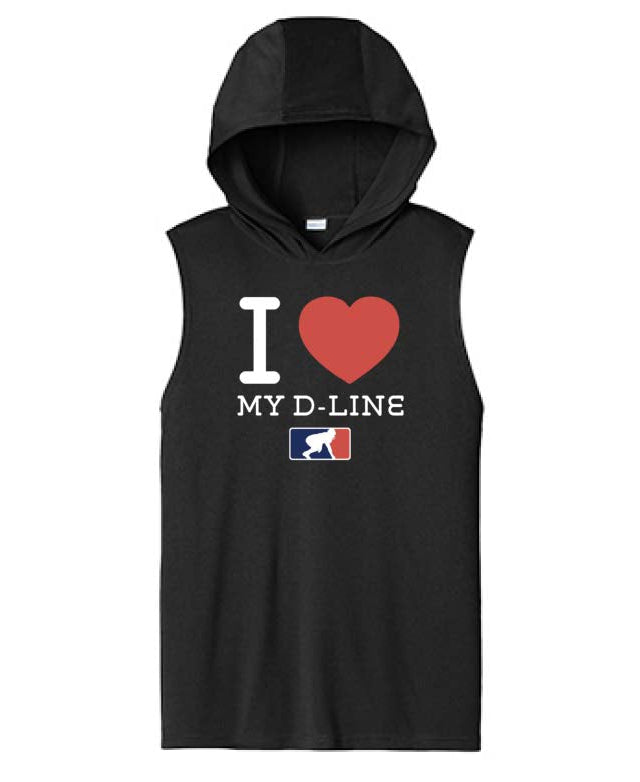 I <3 MY D-LINE - Hooded Muscle Tee