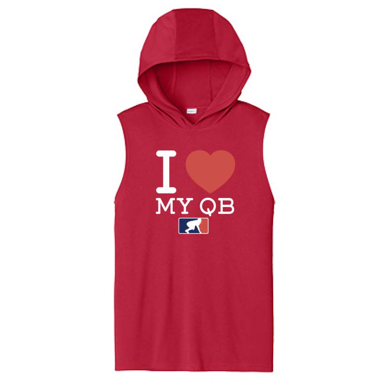 I <3 MY QB - Hooded Muscle Tee