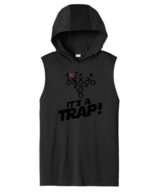 ITS A TRAP! (Black) - Hooded Muscle Tee