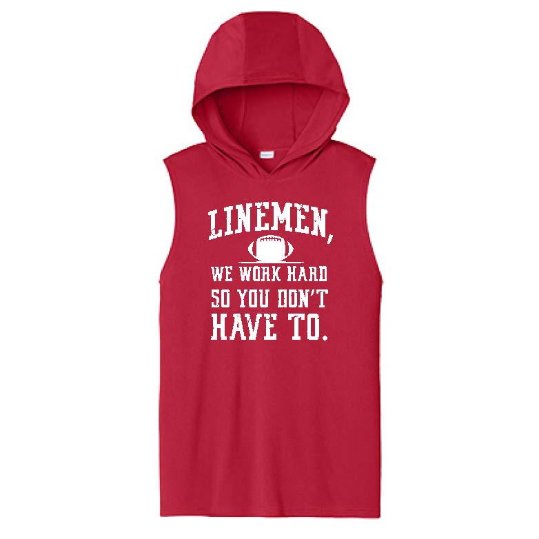 WE WORK HARD SO YOU DON'T HAVE TO - Hooded Muscle Tee