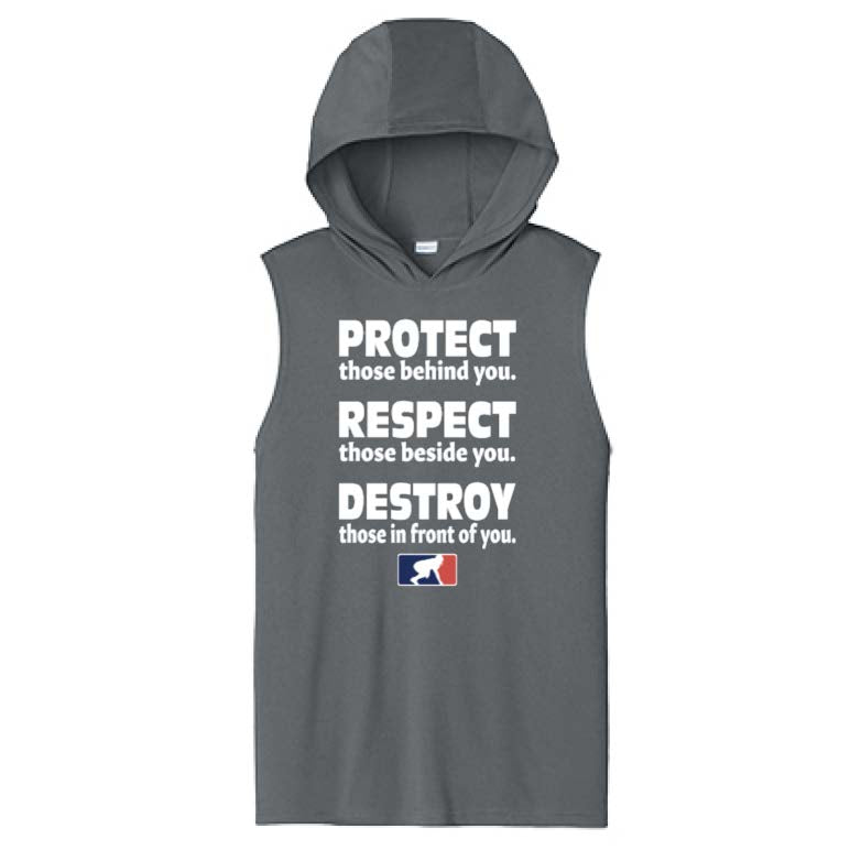 PROTECT RESPECT DESTROY - Hooded Muscle Tee