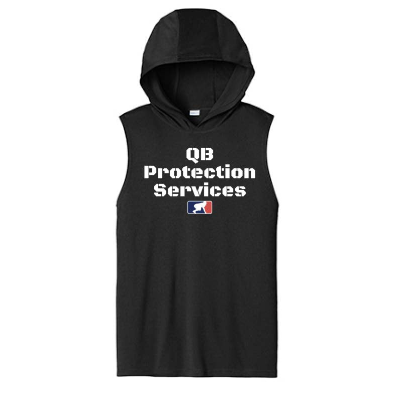 QB PROTECTION SERVICES - Hooded Muscle Tee