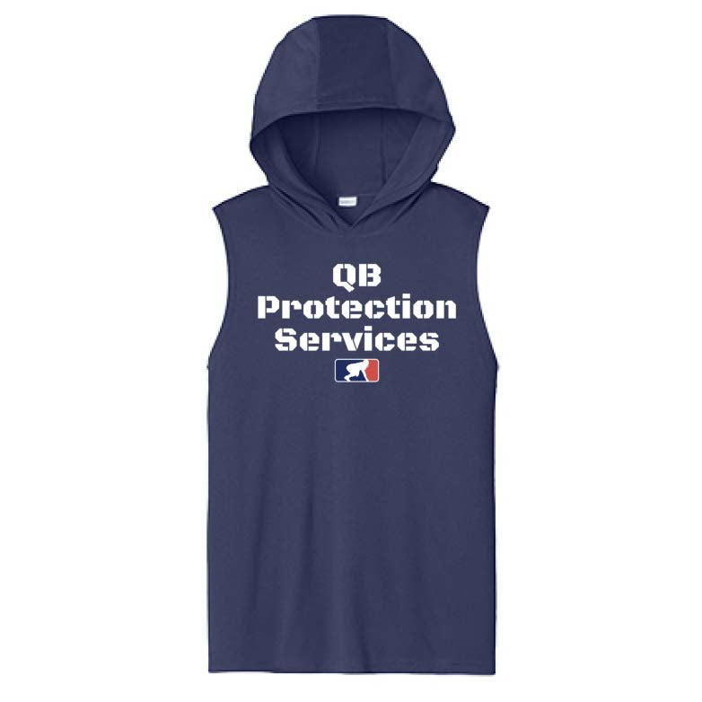 QB PROTECTION SERVICES - Hooded Muscle Tee