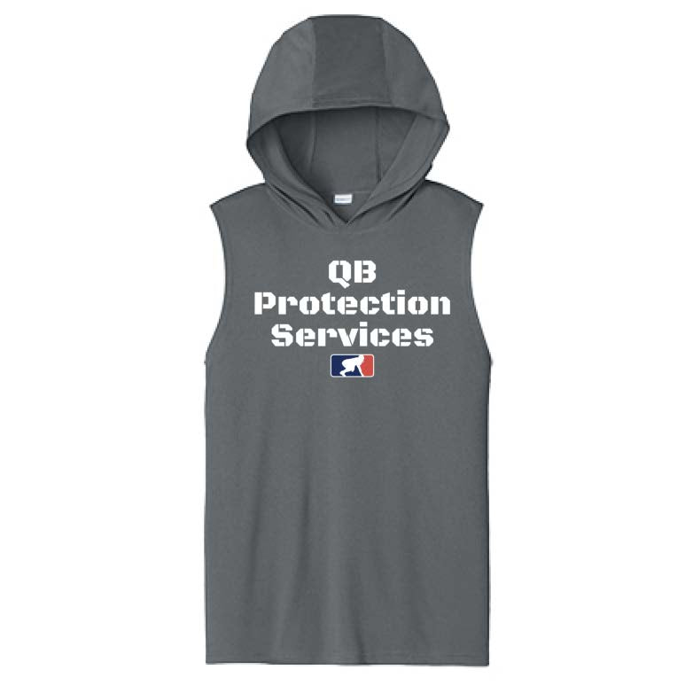 QB PROTECTION SERVICES - Hooded Muscle Tee