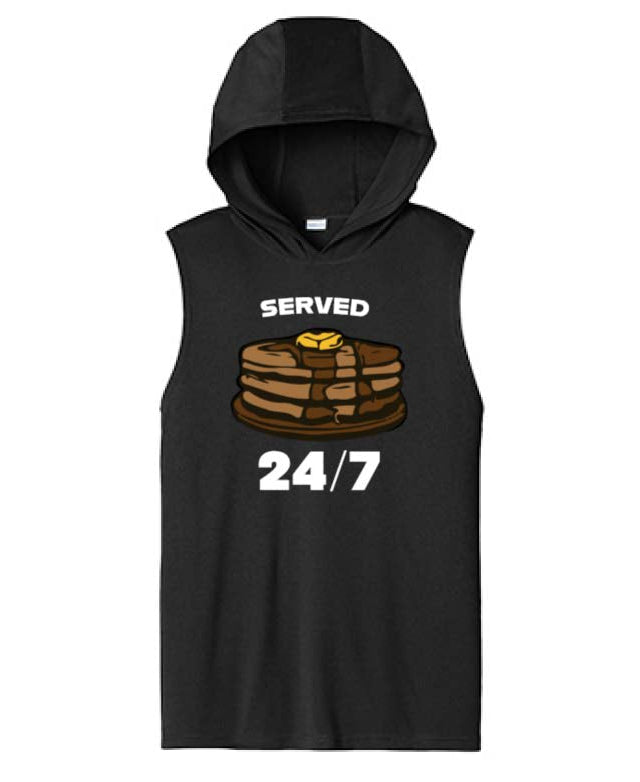 SERVED 24/7 - Hooded Muscle Tee