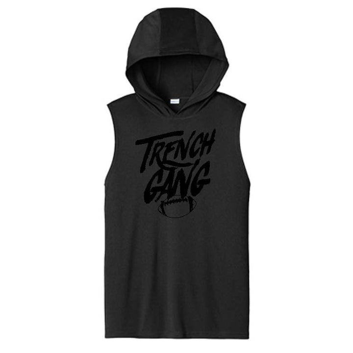 TRENCH GANG (Black) - Hooded Muscle Tee