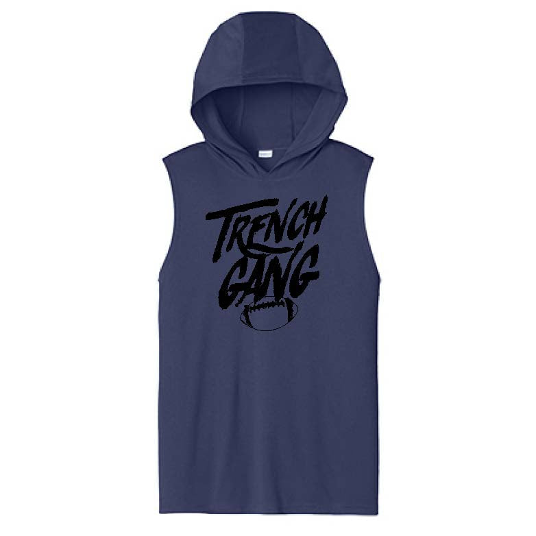 TRENCH GANG (Black) - Hooded Muscle Tee