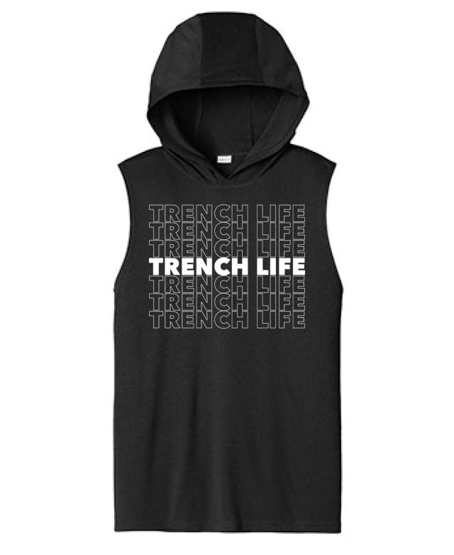 TRENCH LIFE - Hooded Muscle Tee