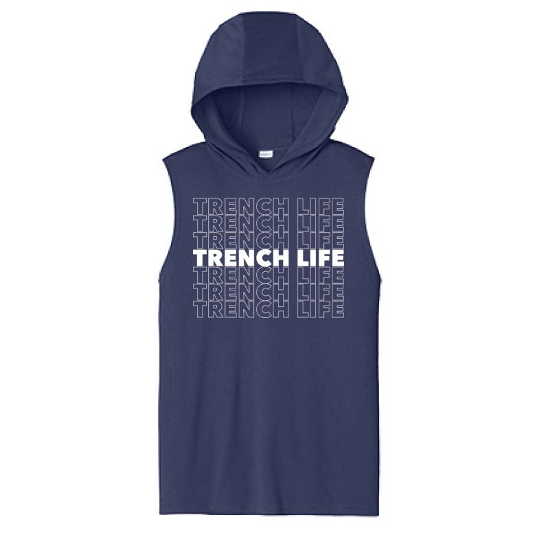 TRENCH LIFE - Hooded Muscle Tee